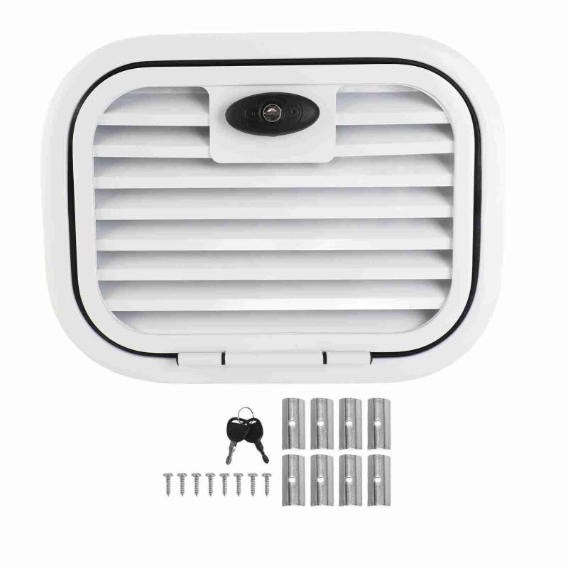 Torvex RV Gepäcktür, 16x12 -Zoll -Lagerschlüsselabdeckung mit belüftetem Kühlergrill Aluminium -Legierungsfach Zugang zu Anhängermotoren von Torvex
