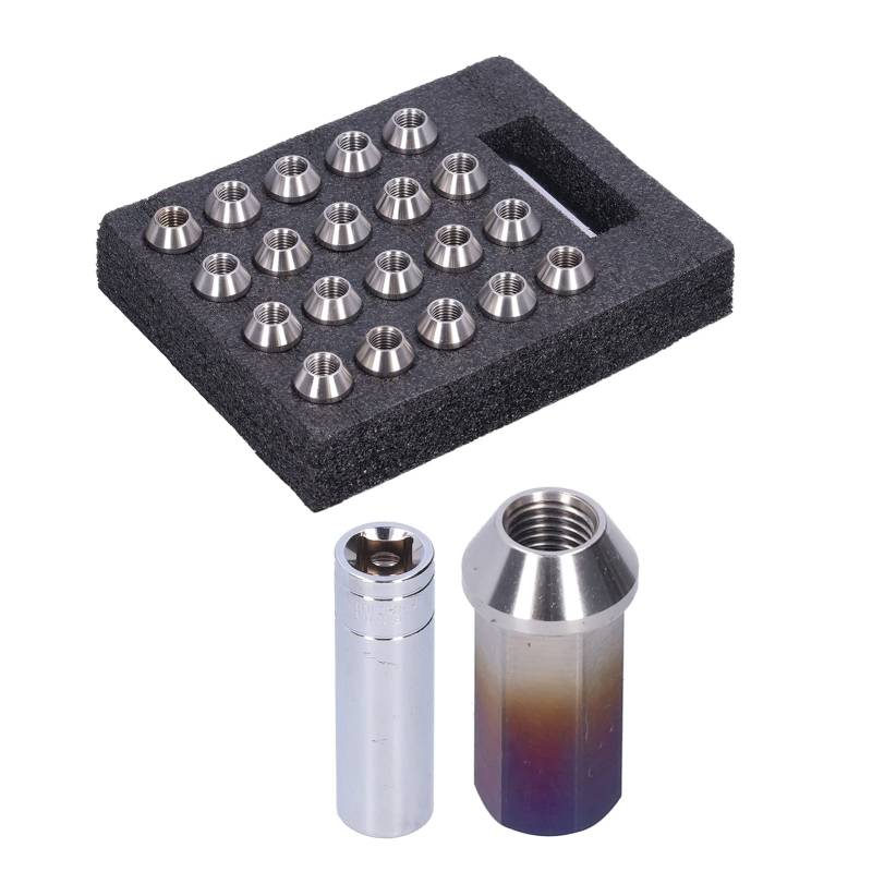 Torvex -Schäckermuttern, Radmutter -Set M12X1.5 Gewinde 1,8 Zoll kompatibel mit Automodifikation, T304 Edelstahlmuttern, Fahrzeugradbefestigungskit Kit (Blau verbrannt) von Torvex