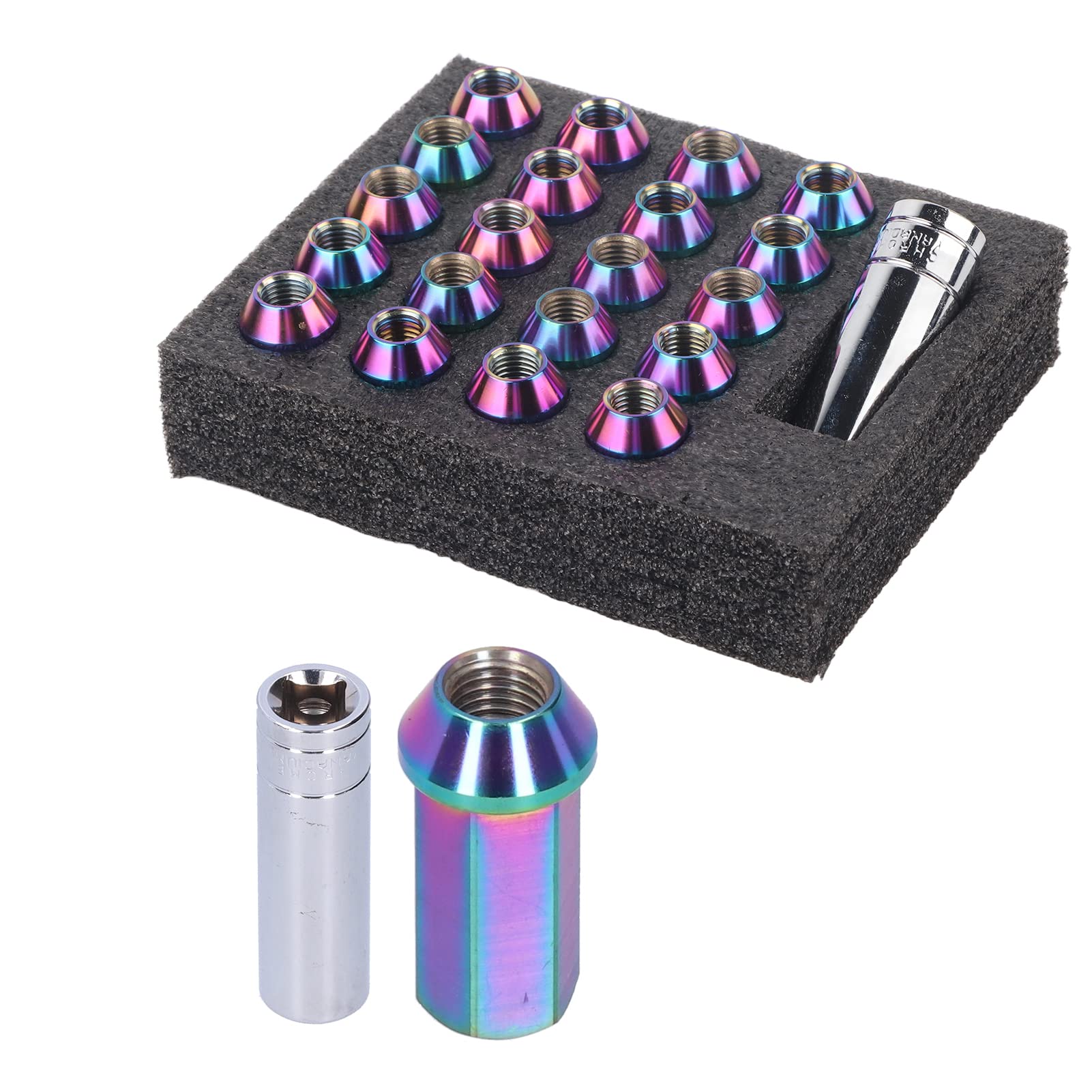 Torvex -Schäckermuttern, Radmutter -Set M12X1.5 Gewinde 1,8 Zoll kompatibel mit Automodifikation, T304 Edelstahlmuttern, Fahrzeugradbefestigungskit Kit (Bunt) von Torvex