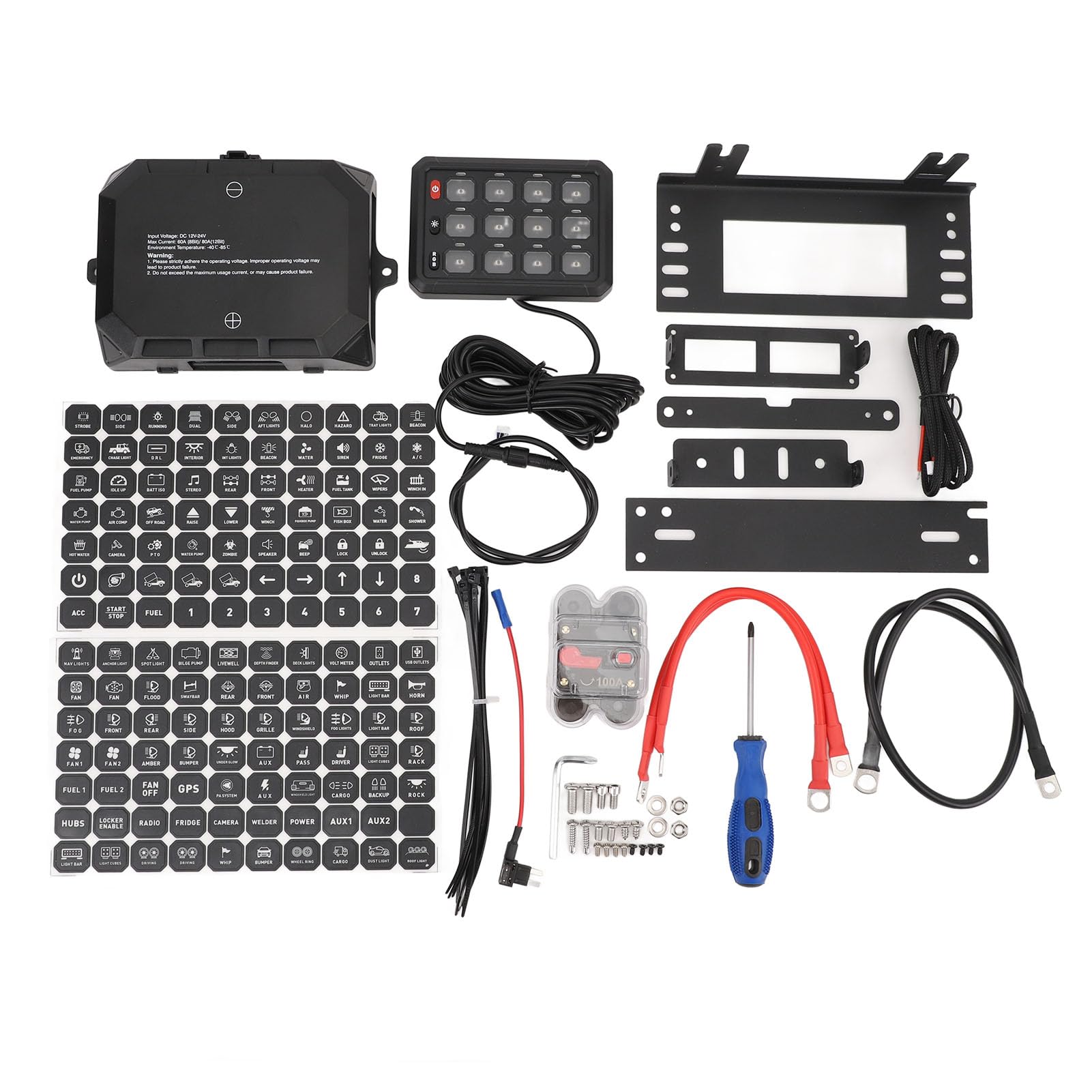 Torvex -Schaltersystem, RGB 12 Gang Circuit Control Box mit App Control Universal für LKW -Boot, Relais -Sicherungskasten, elektronischer Schalter Controller Torvex -Schaltersystem, RGB 12 Gang Circuit Control Box mit App Control Universal für LKW -Boot, Relais -Sicherungskasten, elektronischer Schalter Controller von Torvex