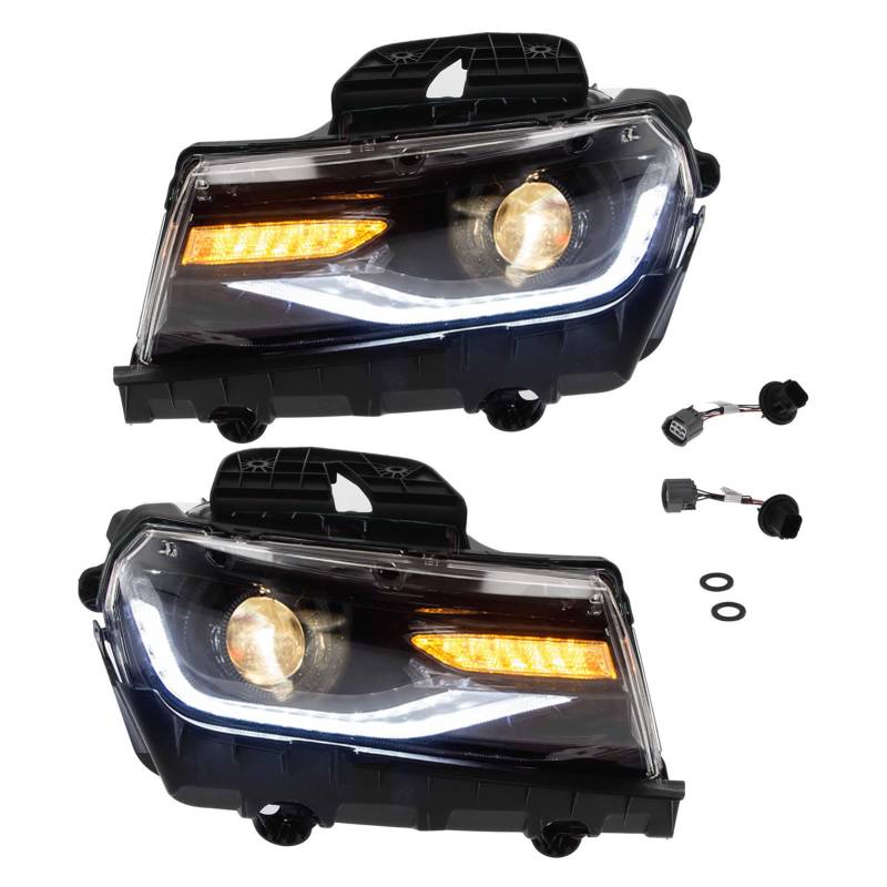 Torvex Scheinwerfer Set LED Scheinwerfer Gehäuse Scheinwerfer Paar LED Scheinwerfer Kompatibel mit Camaro 2014-2015 Linkslenker von Torvex