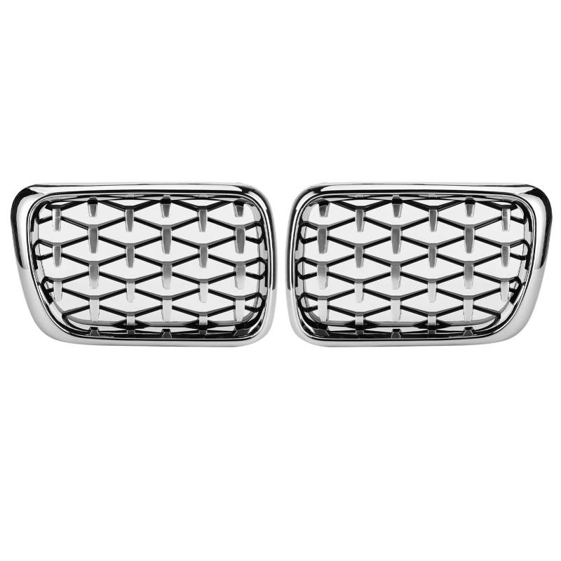 Torvex Stoßfänger Grilles, Motorhaube Nierengrill kompatibel mit 3er E36 M3 1997-1999, Front-Mesh-Kühlergrill-Set, Kühlerwartendrehung (Chrome) von Torvex