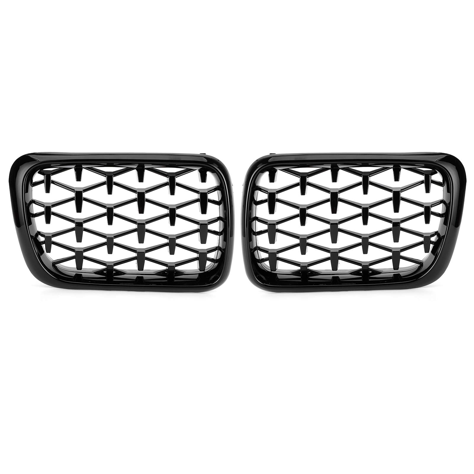 Torvex Stoßfänger Grilles, Motorhaube Nierengrill kompatibel mit 3er E36 M3 1997-1999, Front-Mesh-Kühlergrill-Set, Kühlerwartendrehung (Glossy Black) von Torvex