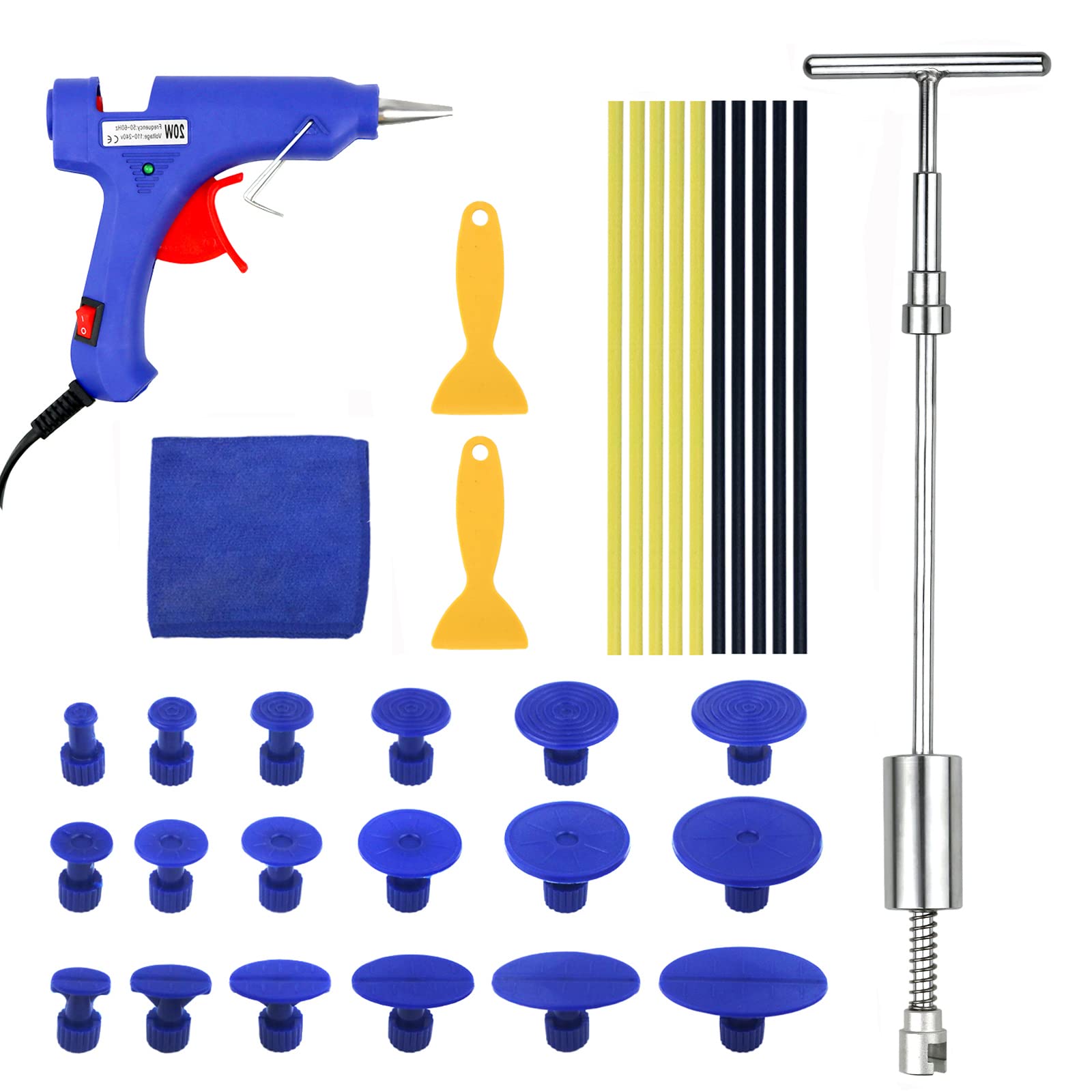 Tosucs Dellen Reparatur Ausbeulwerkzeug Lackfreies Dent Puller Set, Dellen Reparaturset, Auto Paintless Dent Removal Kit für Fahrzeug Dellen Entfernen von Tosucs