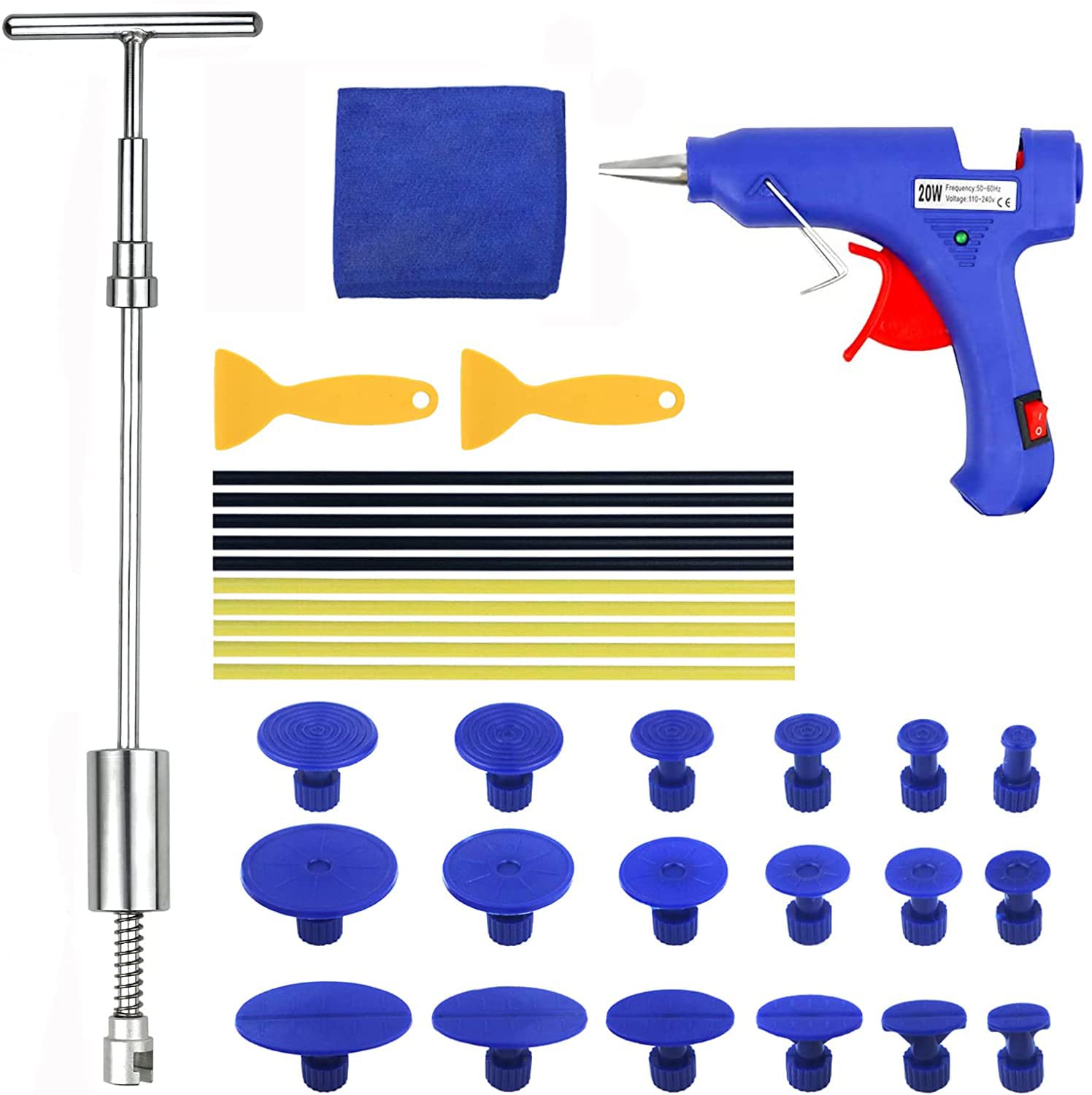 Tosucs Dellen Reparatur Ausbeulwerkzeug Lackfreies Dent Puller Set, Dellen Reparaturset, Auto Paintless Dent Removal Kit für Fahrzeug Dellen Entfernen von Tosucs