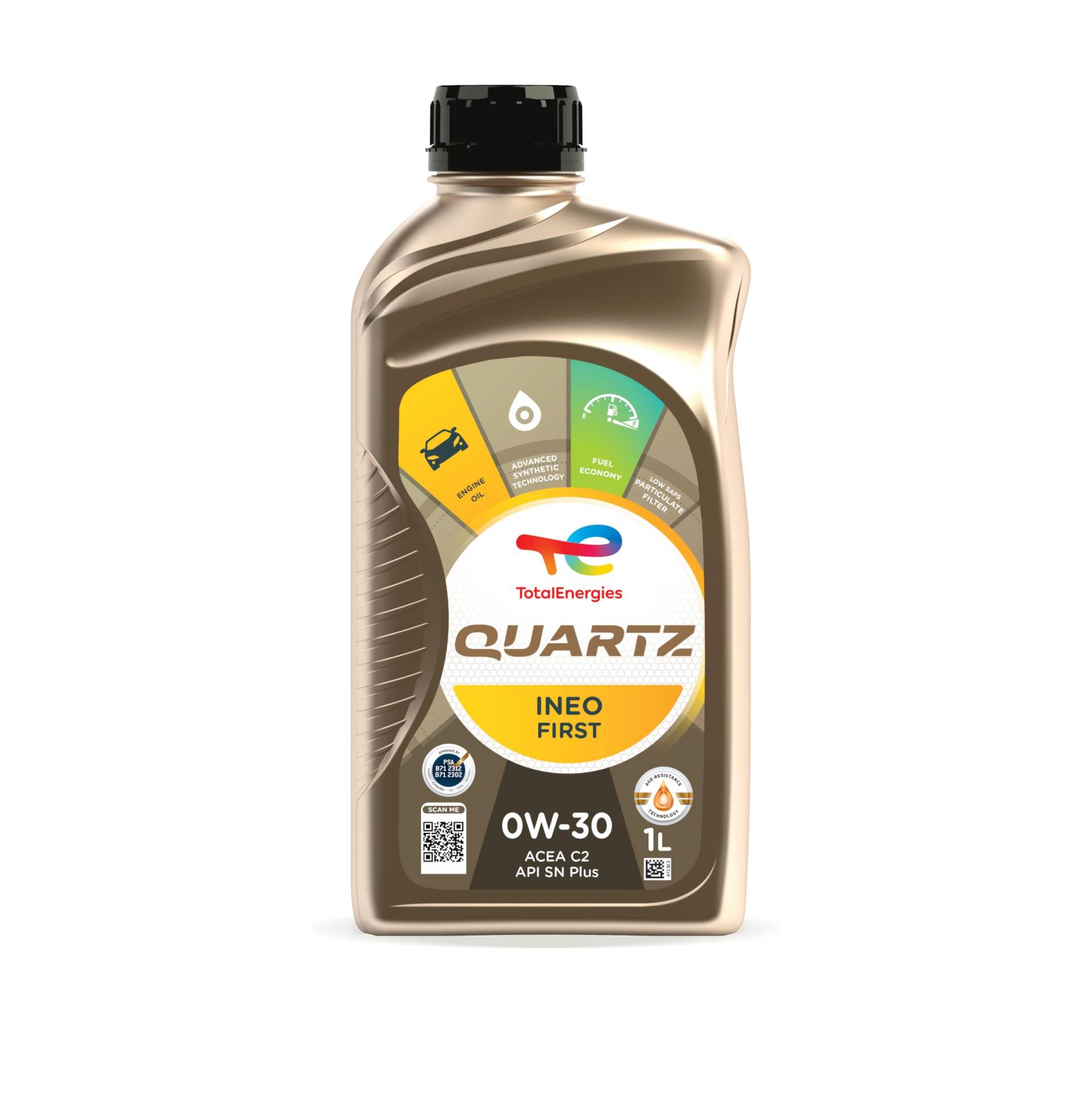 Total ACTOINFRST0W30 Quartz Ineo First Motoröl, Vergoldet, 1 Liter von TotalEnergies