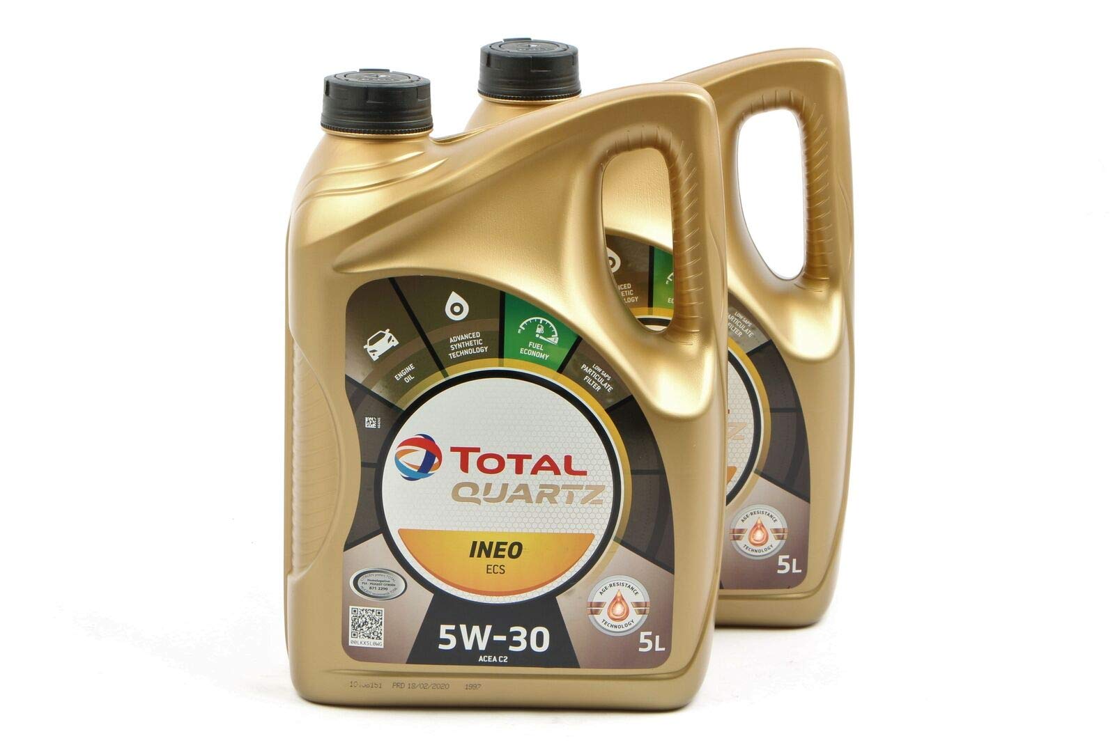 2x MOTORÖL TOTAL QUARTZ INEO ECS 5W-30 5L 2x MOTORÖL TOTAL QUARTZ INEO ECS 5W-30 5L von Total