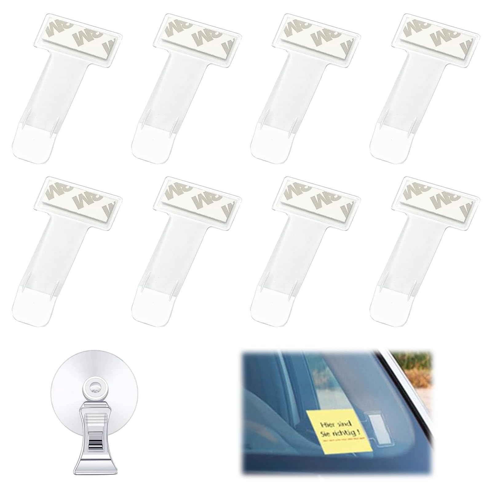 Toulifly 8 Stück Parkscheinhalter Clip Transparent Auto Windschutzscheibe Ticket Halter, Parkausweishalter mit Saugnapf, Selbstklebend Tickets Clips, Ticket Halterung Auto Toulifly 8 Stück Parkscheinhalter Clip Transparent Auto Windschutzscheibe Ticket Halter, Parkausweishalter mit Saugnapf, Selbstklebend Tickets Clips, Ticket Halterung Auto von Toulifly