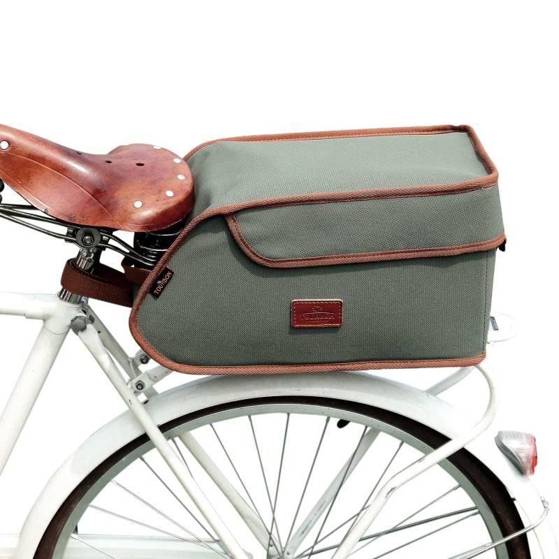 Tourbn wasserdichte Fahrradtasche aus Segeltuch, isoliert, Kühltasche, zum Mitnehmen, Lebensmittellieferung, Grün von Tourbn