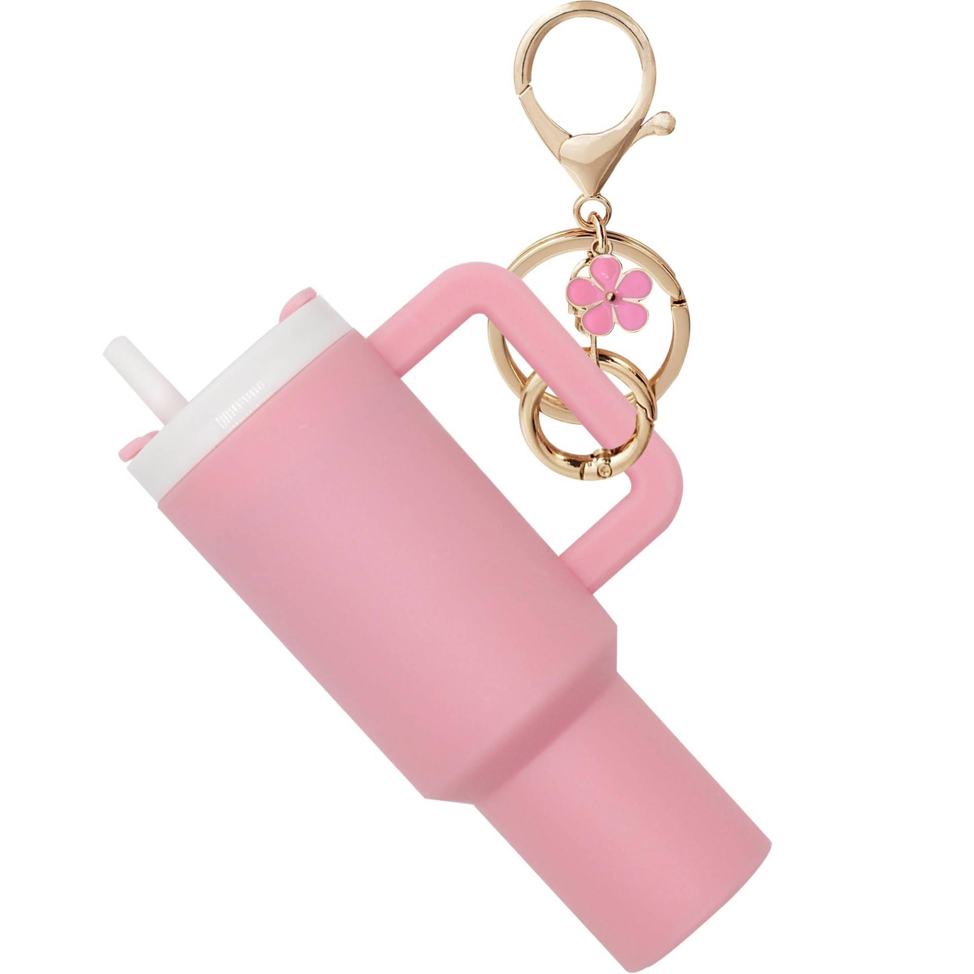 Tovly Mini-Schlüsselanhänger, Zubehör für Stanley-Becher, niedlicher Becheranhänger für Damen, Geldbörse, Handtasche, Rucksack, Rosa, Größe M Tovly Mini-Schlüsselanhänger, Zubehör für Stanley-Becher, niedlicher Becheranhänger für Damen, Geldbörse, Handtasche, Rucksack, Rosa, Größe M von Tovly