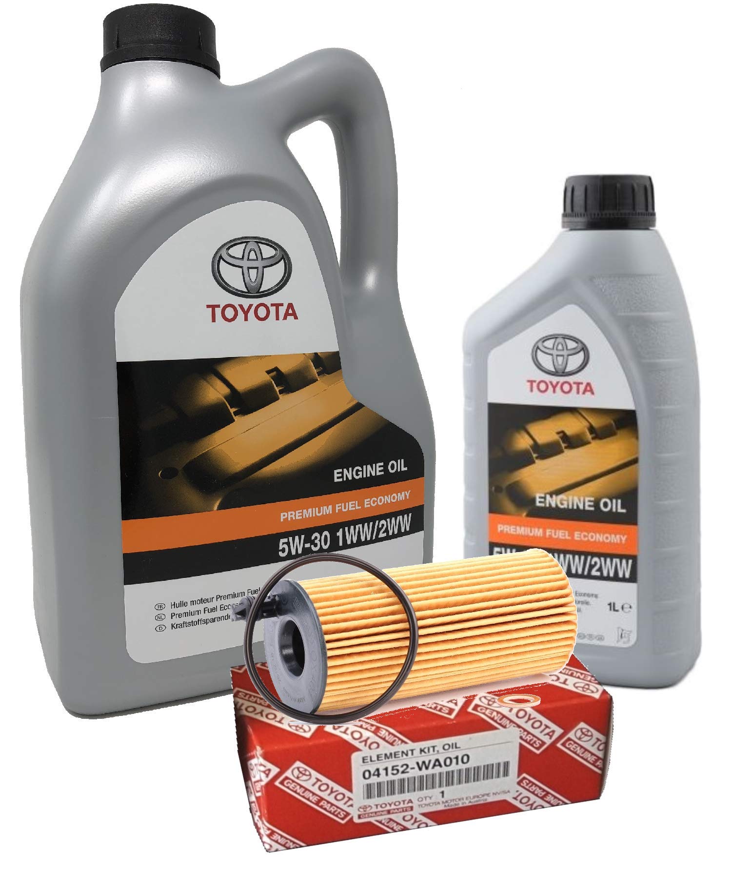 Original Motoröl - Toyota PFE 5W-30 1WW 2WW, Packung 6 Liter (Dieselmotoren) + Original Ölfilter von Toyota