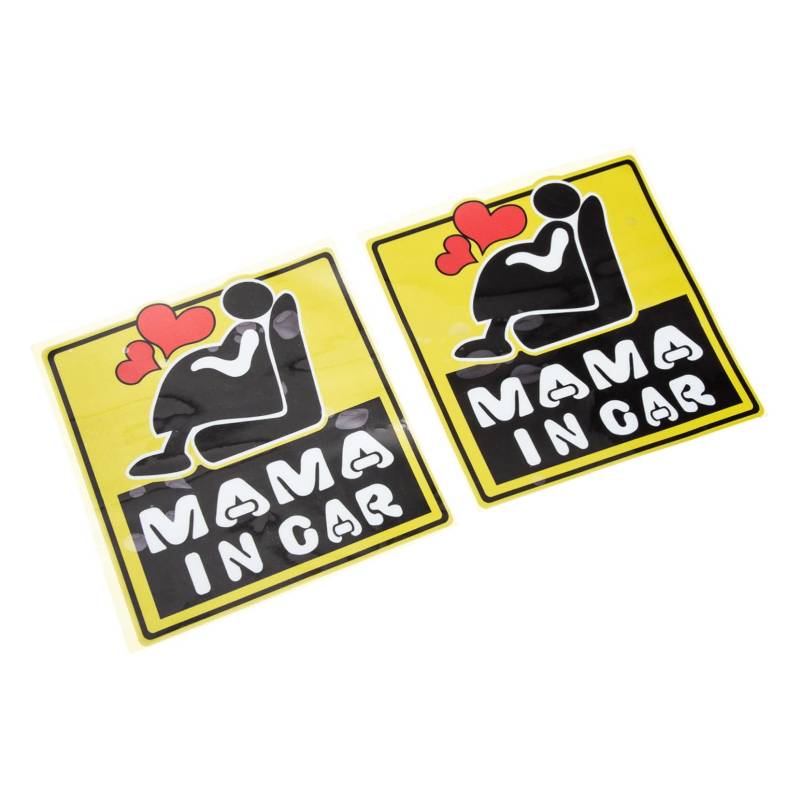 Toyvian Fahrzeugfensteraufkleber – Sicherheitsschild „mama Im Auto“ 2 Bögen Pvc von Toyvian