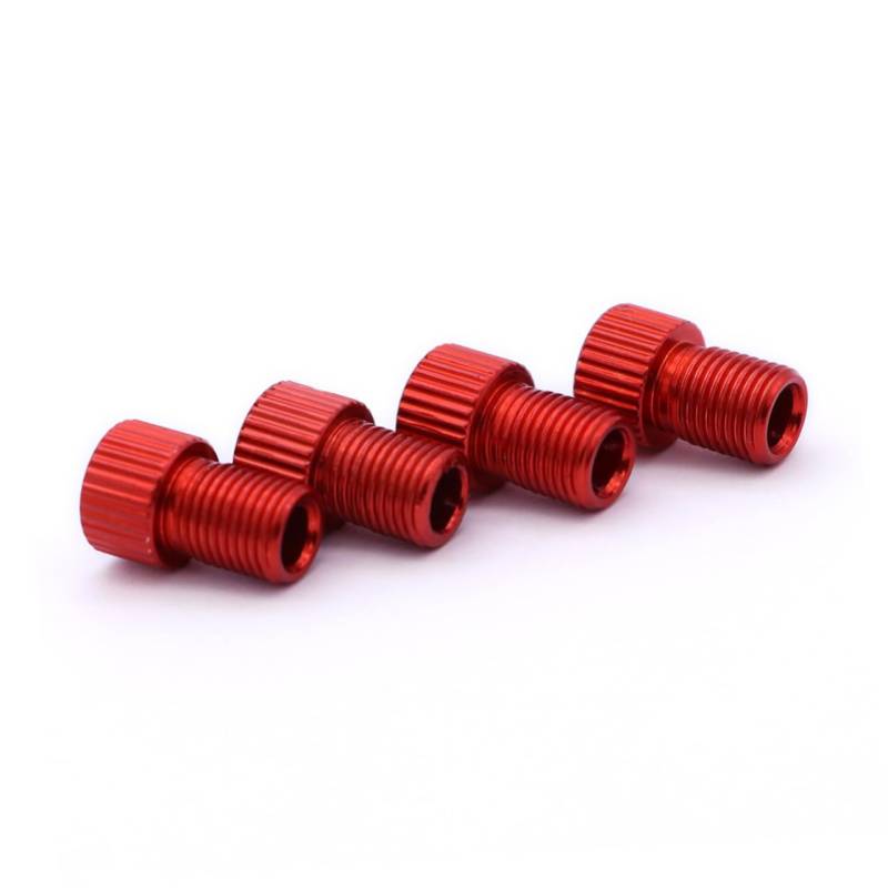 Toyvian 4 Stück Reifenluftadapter Fahrrad ventiladapter Fahrradventil Adapter Reifenpumpenadapter Adapter für Reifenventile Luftventil Fahrradventiladapter Fahrradventil-Adaptersatz rot von Toyvian