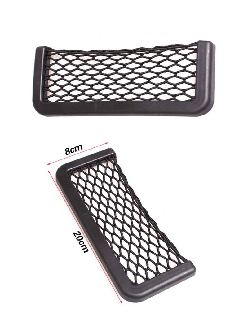 Car Trunk Storage Net, 2 Pack 20 cm/7.87in X 8 cm/3.14in Black Magic selbstklebend Ablagenetz Elastic String Netz Mesh-Tasche für Handy Geldbörse Schlüssel Kleine Dinge von Toyyevr
