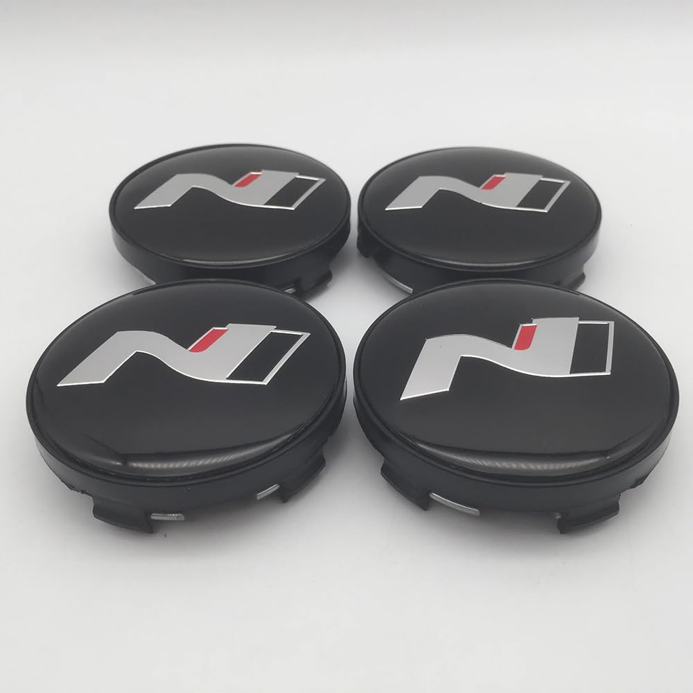 4 Stück 56mm für Auto Radnabenkappen Kompatibel mit für Hyundai N LINE - stark und robust - Nabenkappe für Auto von TrUkd