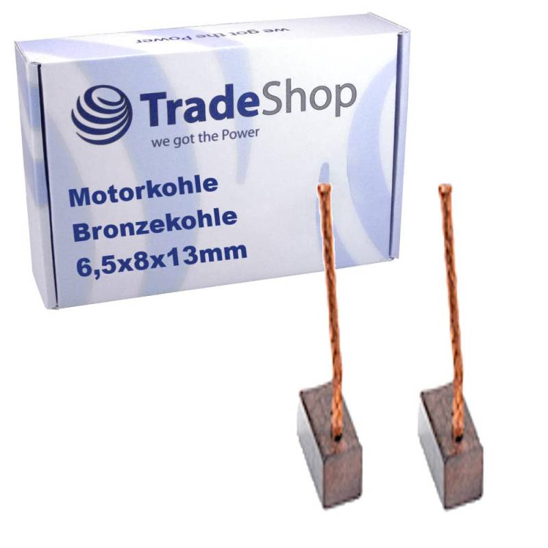 2x Trade-Shop Bronze-Kohlen Kohlebürsten 6,5 x 8 x 13mm 12-24 Volt für verschiedene KFZ-Motoren Rolltor Garagentor Antriebe Lichtmaschine Wasserpumpe von Trade-Shop