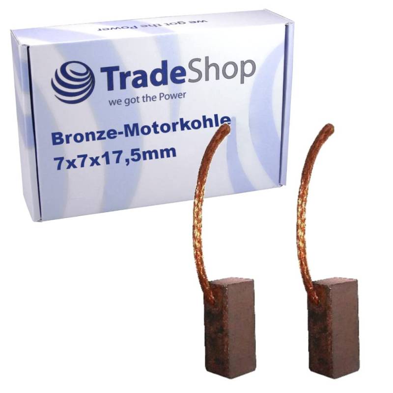 2x Trade-Shop Bronze-Kohlen Kohlebürsten 7 x 7 x 17,5mm 12-24 Volt für verschiedene KFZ-Motoren Rolltor Garagentor Antriebe Lichtmaschine Wasserpumpe von Trade-Shop