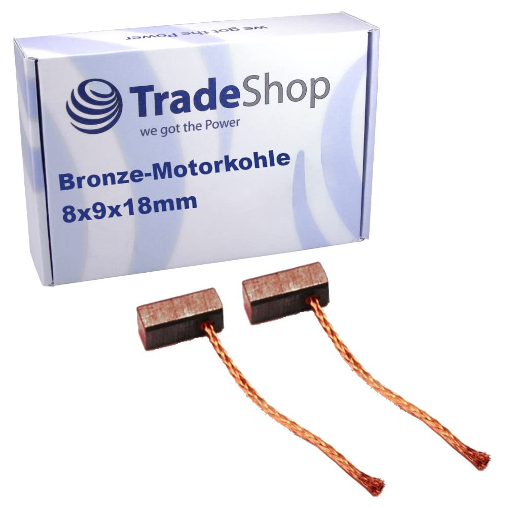 2x Trade-Shop Bronze-Kohlen Kohlebürsten 8 x 9 x 18mm 12-24 Volt für verschiedene KFZ-Motoren Rolltor Garagentor Antriebe Lichtmaschine Wasserpumpe von Trade-Shop