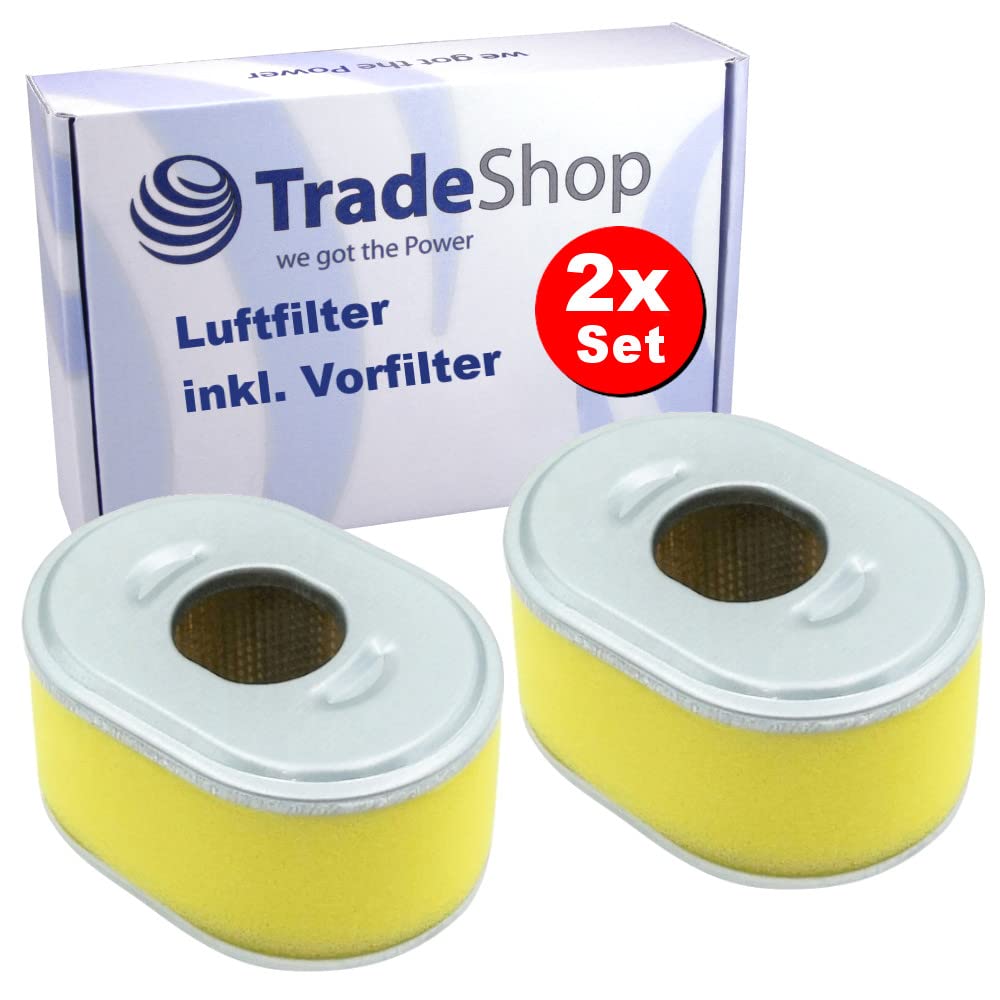 2x Trade-Shop Filter-Set (Luftfilter + Vorfilter) kompatibel mit Honda F360 GX100 GX110 GX120 GX140 GX160 GX160 H1 GX160K1 GX160 T1 GX160 U1 von Trade-Shop