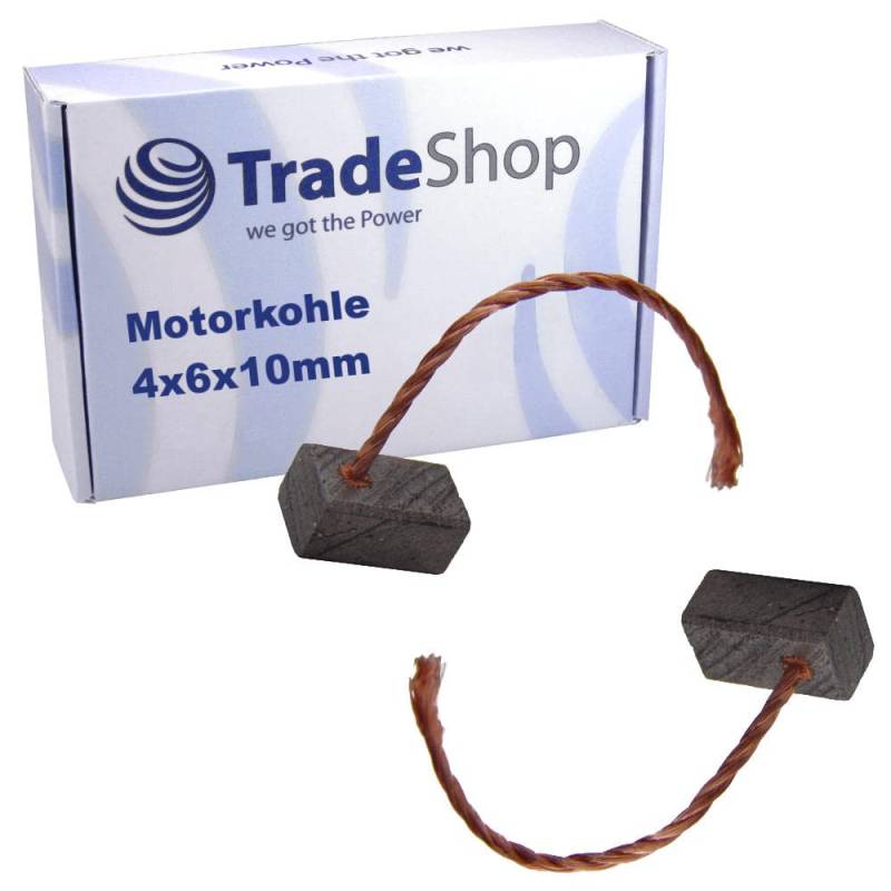 2x Trade-Shop Motorkohlen/Kohlebürsten/Schleifkohlen 4 x 6 x 10mm 12-24V für verschiedene KFZ-Motoren Rolltor Garagentor Antriebe Lichtmaschine von Trade-Shop