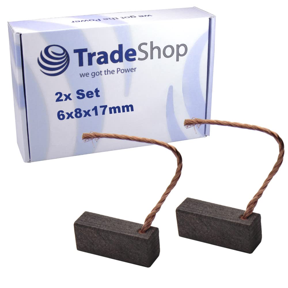 2x Trade-Shop Motorkohlen/Kohlebürsten/Schleifkohlen 6 x 8 x 17mm 12-24V für verschiedene KFZ-Motoren Rolltor Garagentor Antriebe Lichtmaschine 2x Trade-Shop Motorkohlen/Kohlebürsten/Schleifkohlen 6 x 8 x 17mm 12-24V für verschiedene KFZ-Motoren Rolltor Garagentor Antriebe Lichtmaschine von Trade-Shop