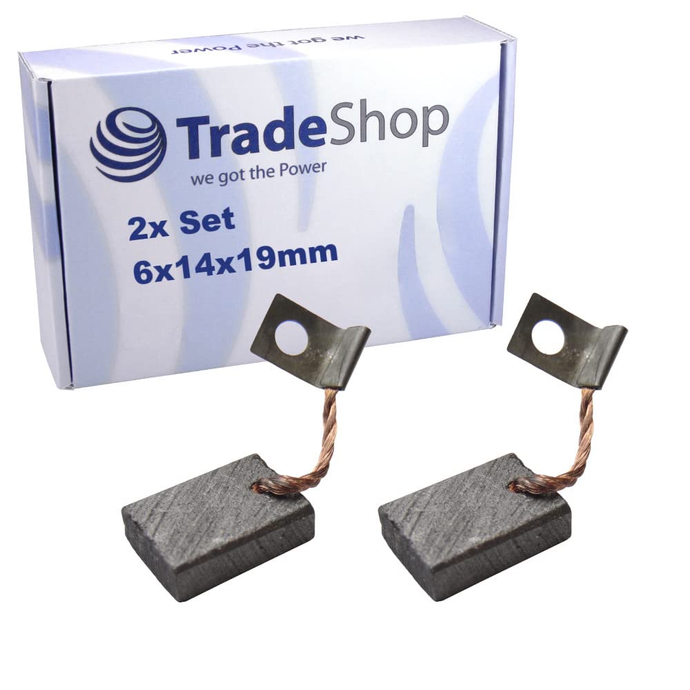 2x Trade-Shop Motorkohlen/Kohlebürsten 6 x 14 x 19mm für Bosch 0101206065 0101206066 0101206070 0101206071 0101206072 0101206079 0101206081 0101206084 von Trade-Shop