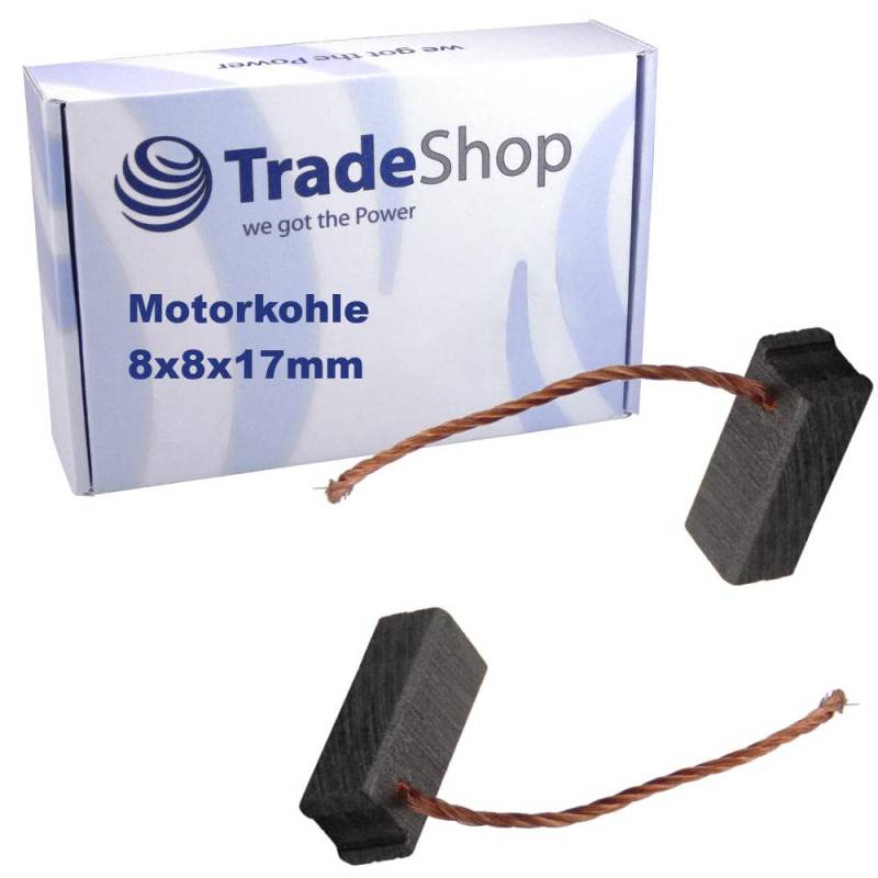 2x Trade-Shop Motorkohlen/Kohlebürsten 8x8x17mm für viele KFZ PKW LKW Motoren Klimaanlage Gebläse Lüfter Scheibenwischer Fensterheber Wasserpumpe von Trade-Shop