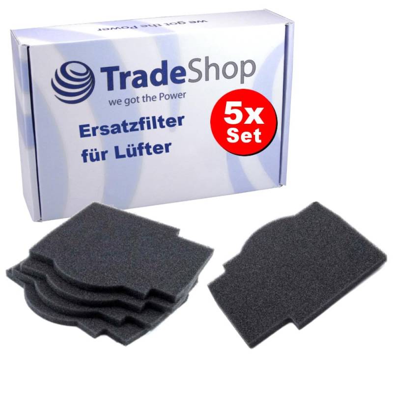 5x Trade-Shop Filter/Luftfilter/Staubfilter 191x166mm kompatibel mit Lunos Silvento ersetzt 39721, 039721, 2/FSI-R/Lüfter, Ventilator, Klemmlüfter von Trade-Shop