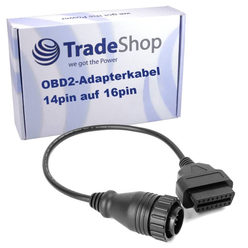 Trade-Shop OBD1 14Pin auf 16Pin OBD2 Diagnose Adapterkabel kompatibel mit Mercedes Vito/Sprinter, kompatibel mit Volkswagen LT von Trade-Shop