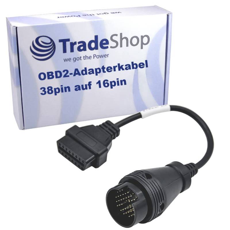 Trade-Shop OBD2 Diagnose Adapter Kabel 38pin Stecker auf 16pin kompatibel mit Autocom VCI CDP/CDP+, Delphi DS150 DS150E, TCS CDP (pro), kompatibel mit Autel, Launch von Trade-Shop