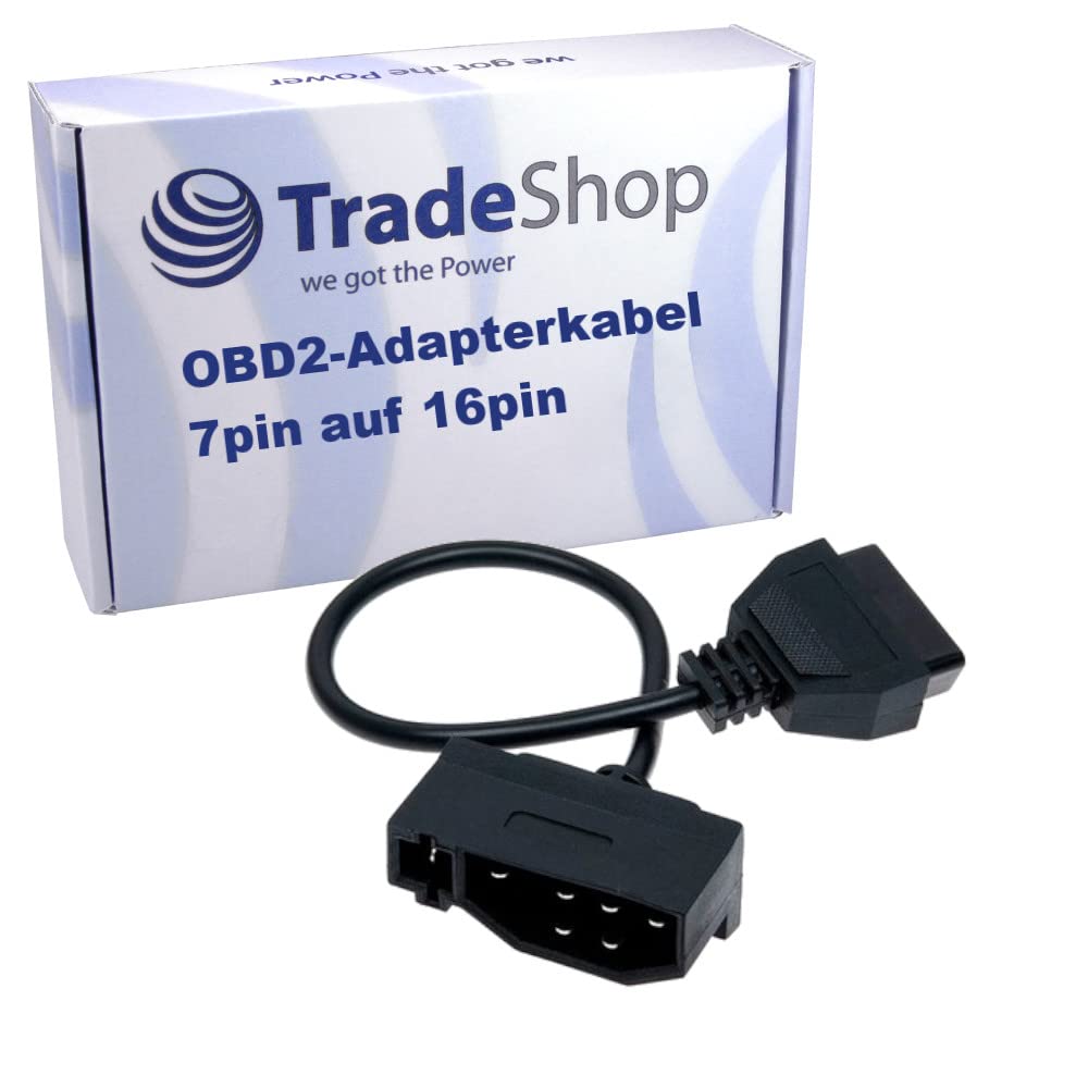 Trade-Shop OBD2 Diagnose Adapterkabel 7-Pin Stecker auf 16pol Buchse kompatibel mit Ford Autos mit 7-Pin Diagnoseanschluss von Trade-Shop