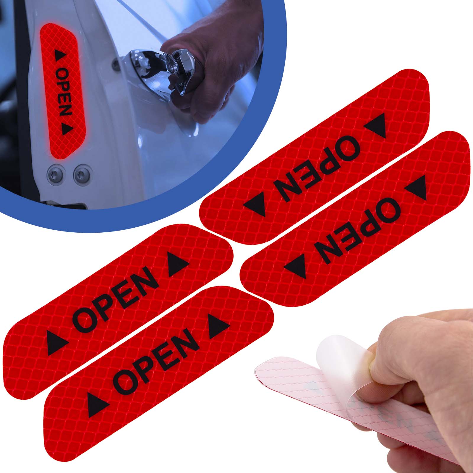 4x Auto Tür Reflektierende Warnung Aufkleber Sticker Emblem Rückstrahler 4x Auto Tür Reflektierende Warnung Aufkleber Sticker Emblem Rückstrahler von Tradefox GmbH