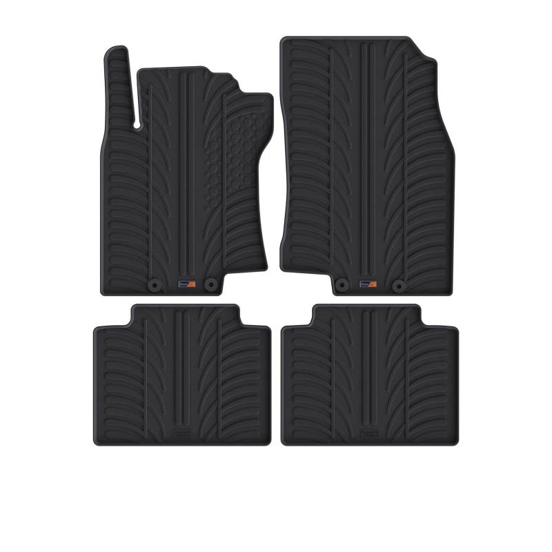 Travall Auto Gummimatten (4er Set) kompatibel mit Nissan X-Trail (2013-2021) - Strapazierfahige Robuste Premium Auto Fussmatten Schwarz Pflegeleichte Gummi Fussmatten von Travall