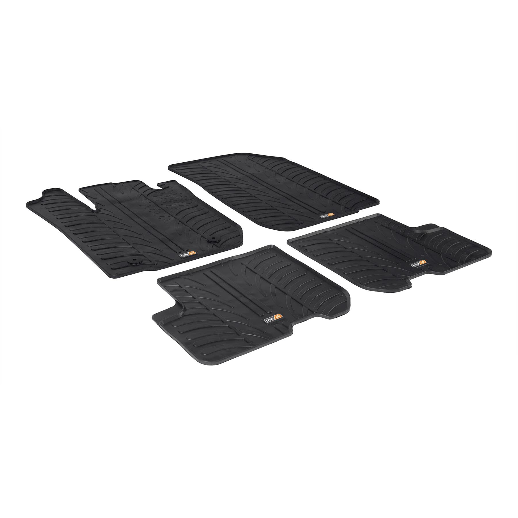 Travall Auto Gummimatten (4er Set) kompatibel mit Dacia Sandero/Logan (2013-2020) 4 Stücke - Strapazierfähige Robuste Premium Auto Fußmatten Schwarz Pflegeleichte Gummifußmatten von Travall