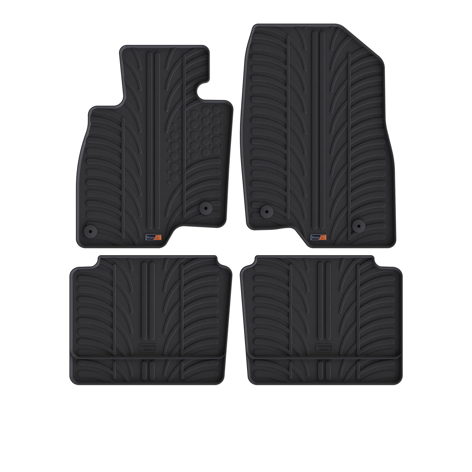 Travall Auto Gummimatten (4er Set) kompatibel mit Mazda 6 Saloon/Tourer (2012-2023) 4 Stücke - Strapazierfähige Robuste Premium Auto Fußmatten Schwarz Pflegeleichte Gummifußmatten von Travall