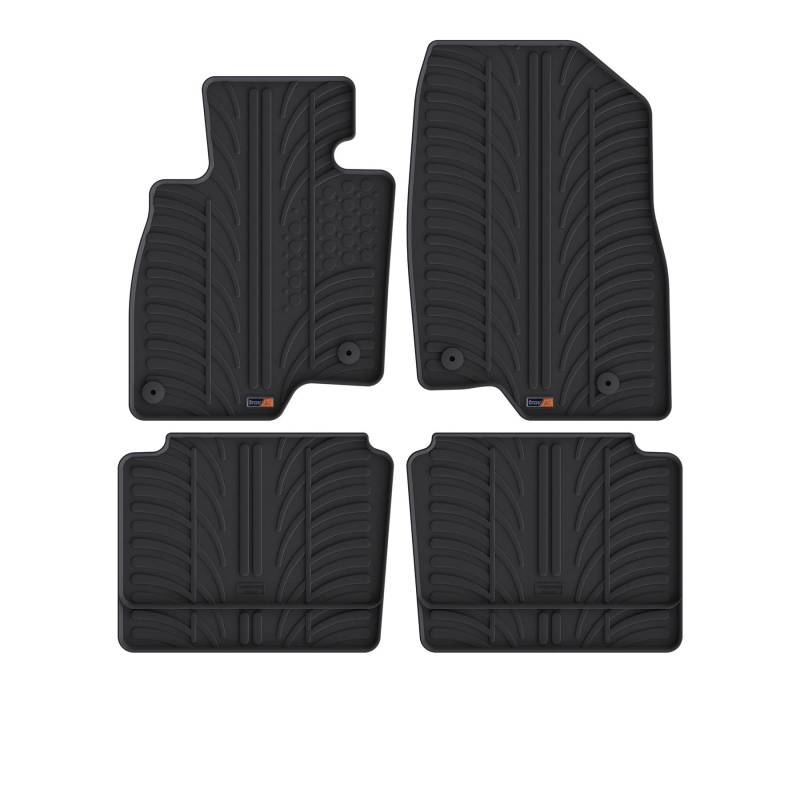 Travall Auto Gummimatten (4er Set) kompatibel mit Mazda 6 Saloon/Tourer (2012-2023) 4 Stücke - Strapazierfähige Robuste Premium Auto Fußmatten Schwarz Pflegeleichte Gummifußmatten von Travall