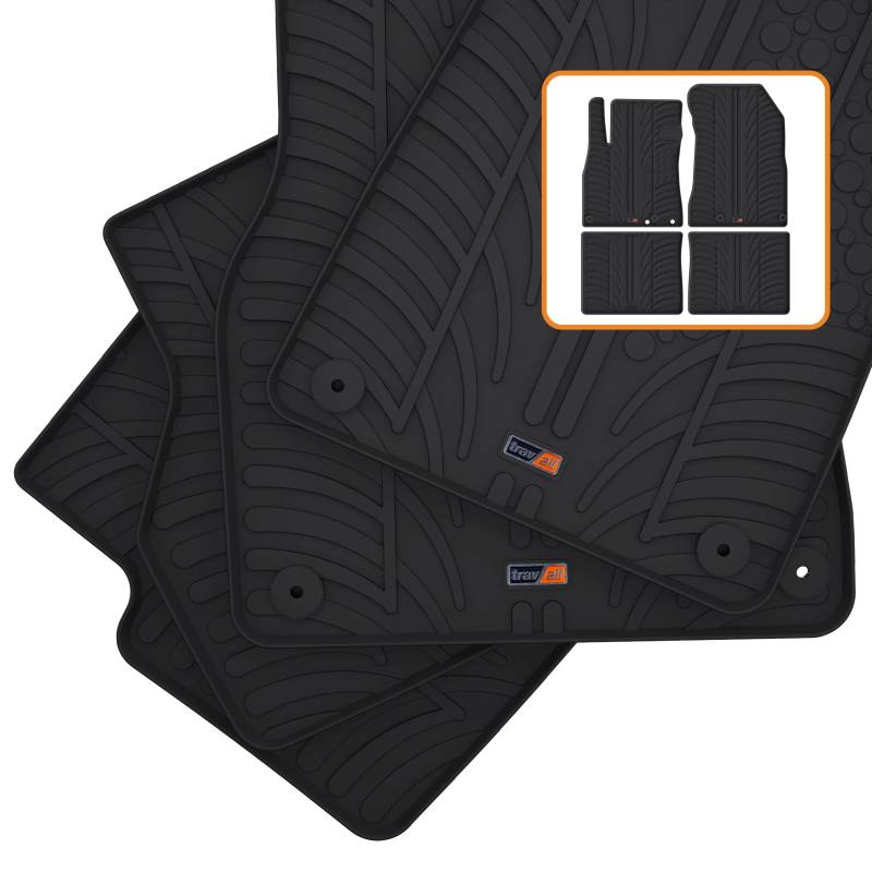 Travall Auto Gummimatten (4er Set) kompatibel mit Nissan Note (2012-2020) (4 Stücke) - Strapazierfähige Robuste Premium Auto Fußmatten Schwarz Pflegeleichte Gummifußmatten von Travall