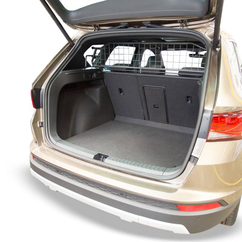Travall Hundegitter kompatibel mit Seat Ateca (2016-) [Panoramadach] Fahrzeugspezifischer Kofferraumschutz Gepäckschutz Trenngitter Ladungsteiler Hochbelastbare Stahl Auto Haustierbarriere von Travall