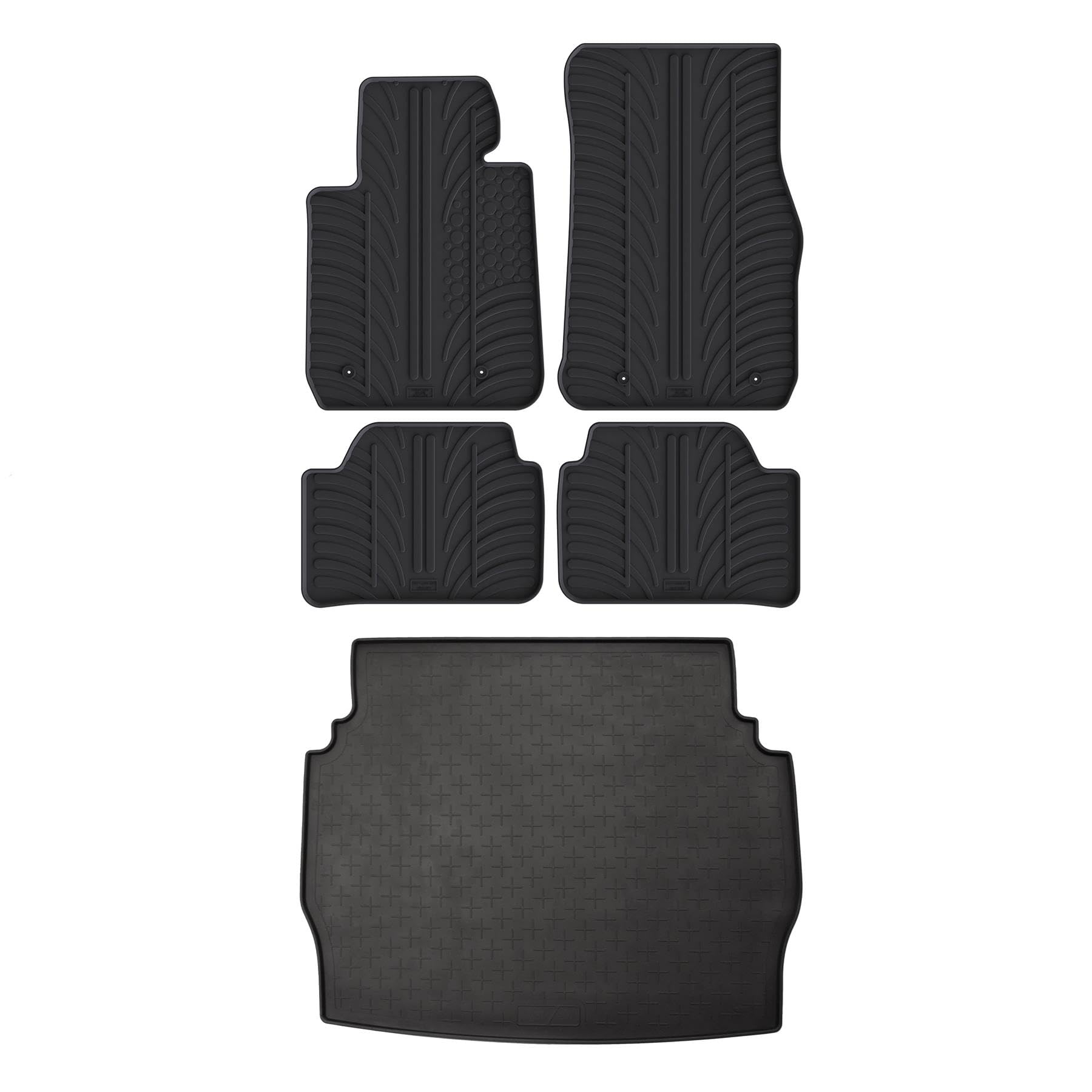 Travall Gummimatten & Kofferraumwanne Set Kompatibel Mit BMW 1 Series (2012-2019) Gummimatten Strapazierfähige Schwarze Premiummatten Pflegeleicht Fußmatten Zubehör von Travall