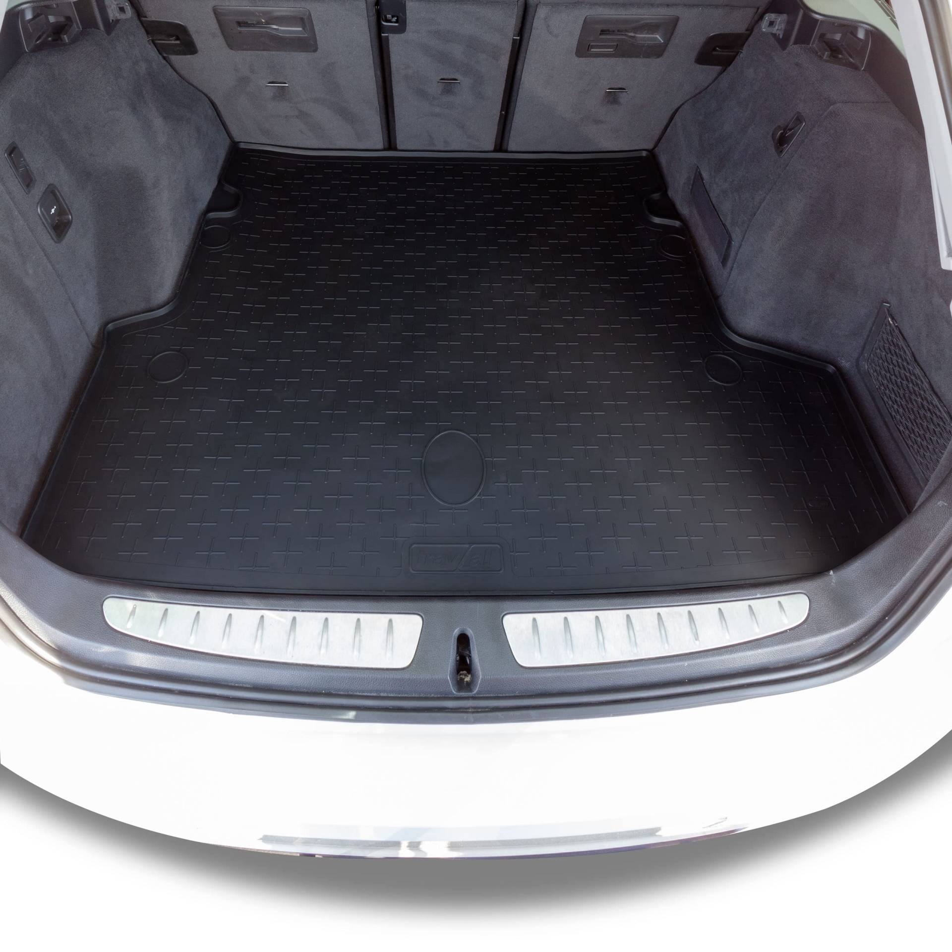 Travall Kofferraummatte Kompatibel mit BMW 3 Series (2012-2015) Autospezifischer Kofferraumwanne Hundefreundlicher Kofferraumschutz wasserdichte Schwarze Gummi-Allwettermatten von Travall