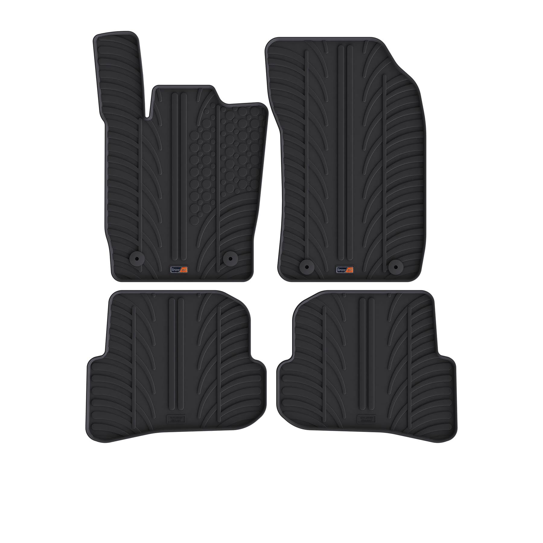 Travall Auto Gummimatten (4er Set) kompatibel mit Audi A1 (2010-2018) S1 (2015-2018) (4 Stücke) - Strapazierfähige Robuste Premium Auto Fußmatten Schwarz Pflegeleichte Gummifußmatten von Travall