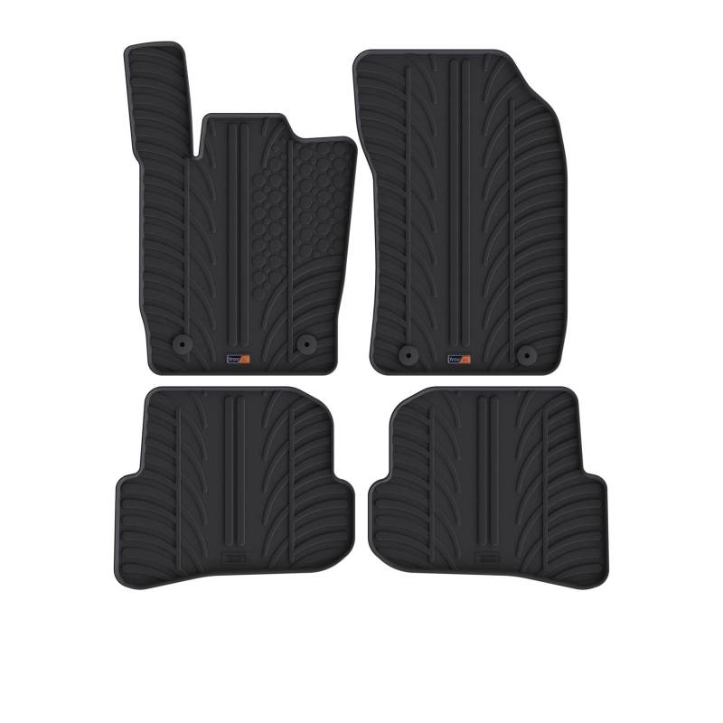 Travall Auto Gummimatten (4er Set) kompatibel mit Audi A1 (2010-2018) S1 (2015-2018) (4 Stücke) - Strapazierfähige Robuste Premium Auto Fußmatten Schwarz Pflegeleichte Gummifußmatten von Travall
