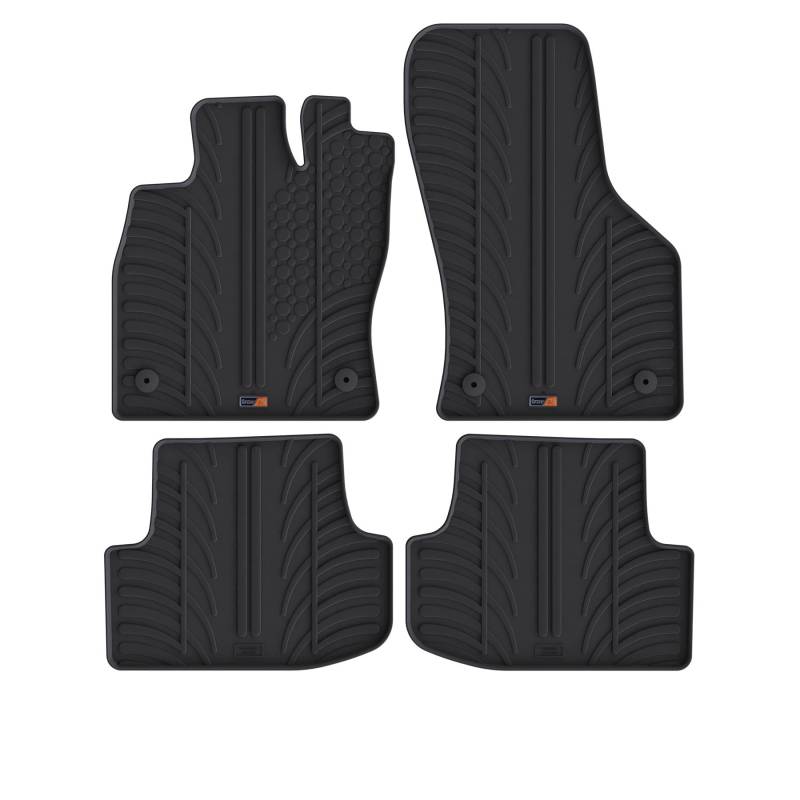 Travall Auto Gummimatten (4er Set) kompatibel mit Audi A3 Sportback (2020-) - Strapazierfähige Robuste Premium Auto Fußmatten Schwarz Pflegeleichte Gummifußmatten von Travall