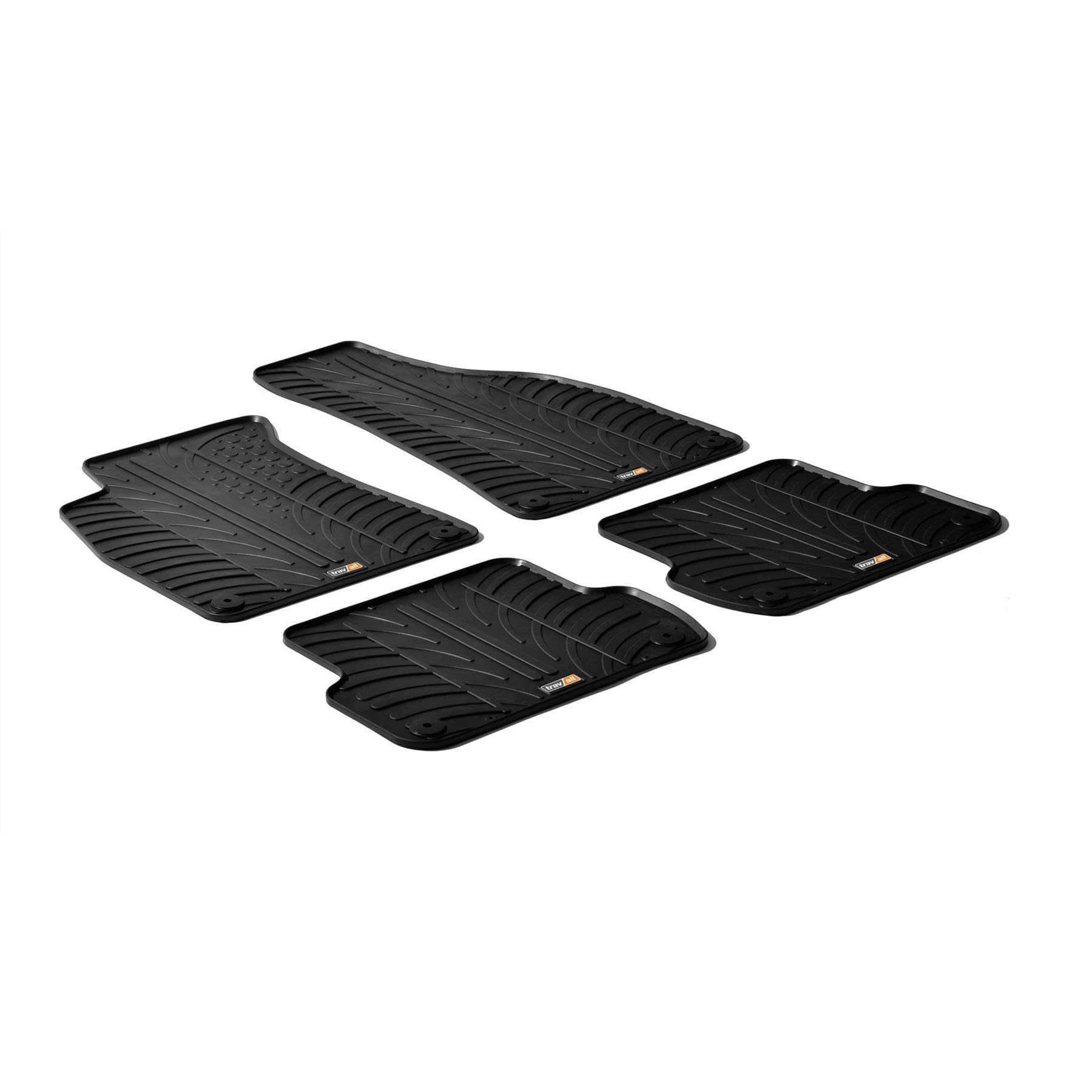 Travall Auto Gummimatten (4er Set) kompatibel mit Audi A4/S4 (2001-2008) Seat Exeo (2008-2013) - Strapazierfähige Robuste Premium Auto Fußmatten Schwarz Pflegeleichte Gummifußmatten von Travall