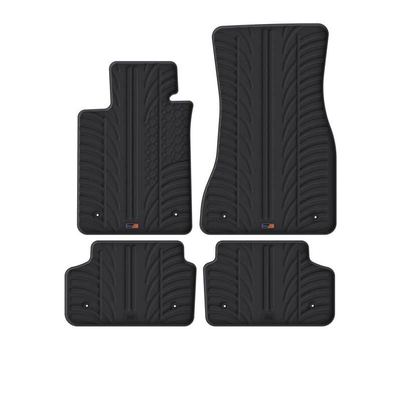 Travall Auto Gummimatten (4er Set) kompatibel mit BMW 5 Series Saloon/Kombi (2016-2023) - Strapazierfahige Robuste Premium Auto Fussmatten Schwarz Pflegeleichte Gummi Fussmatten von Travall