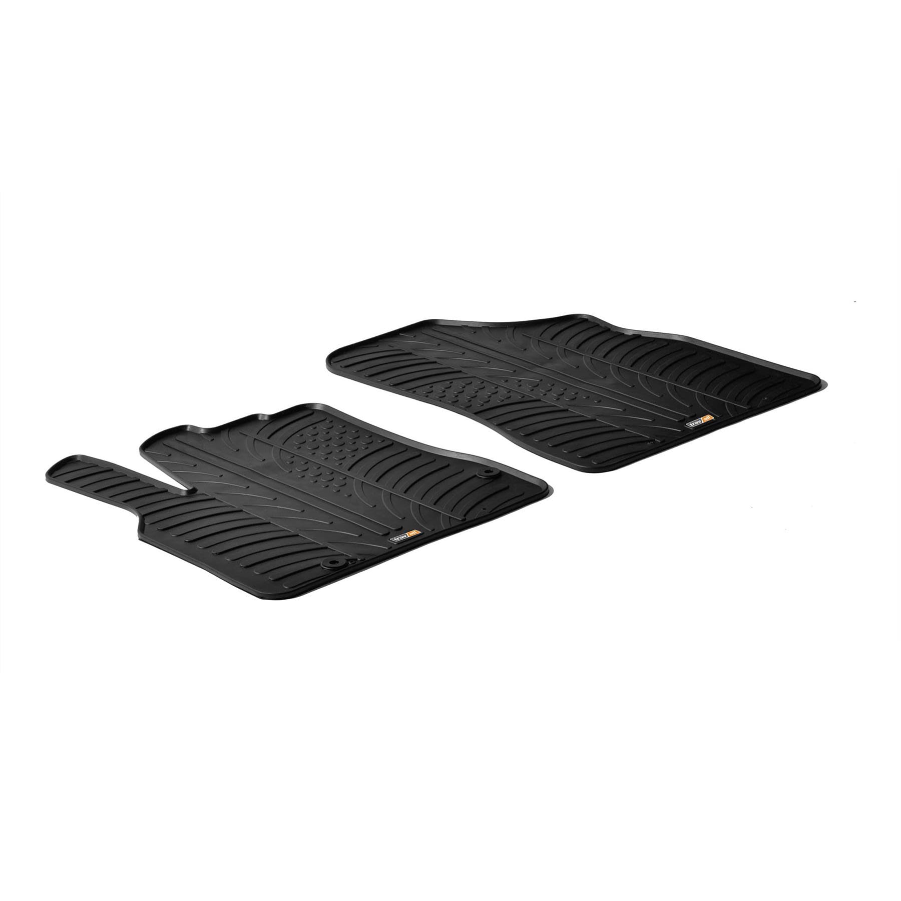 Travall Auto Gummimatten (4er Set) kompatibel mit Citroen Berlingo/Peugeot Partner (2008-2018) - Strapazierfähige Robuste Premium Auto Fußmatten Schwarz Pflegeleichte Gummifußmatten von Travall