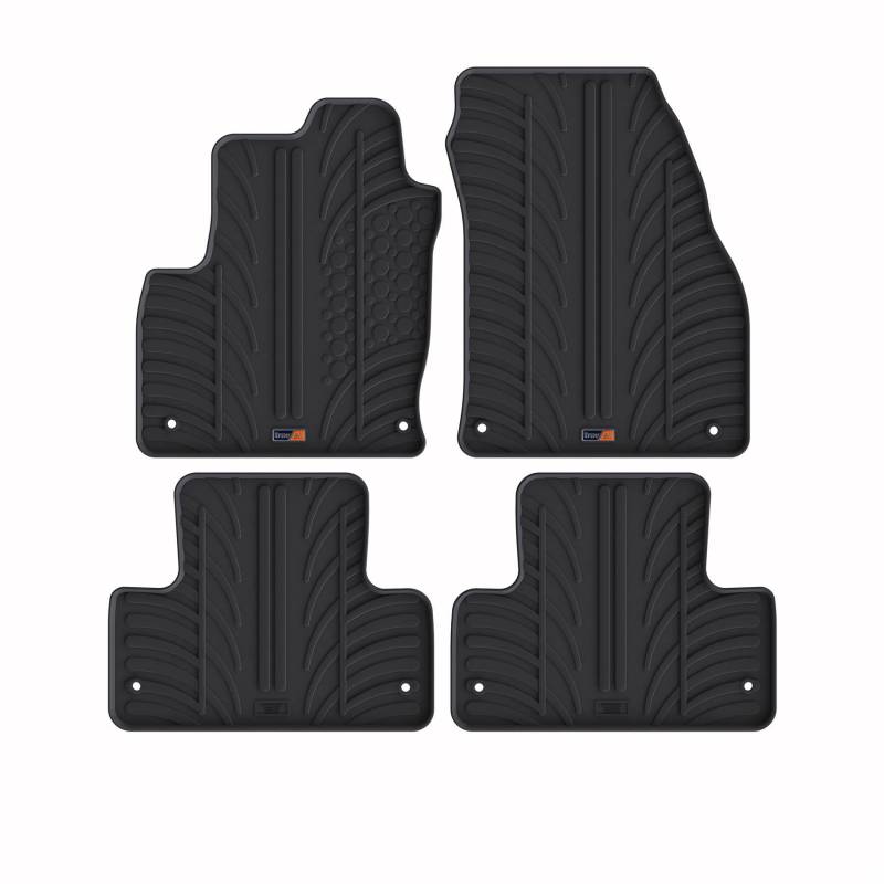 Travall Auto Gummimatten (4er Set) kompatibel mit Lr Range Rover Evoque (2011-2018) 4 Stücke - Strapazierfähige Robuste Premium Auto Fußmatten Schwarz Pflegeleichte Gummifußmatten von Travall
