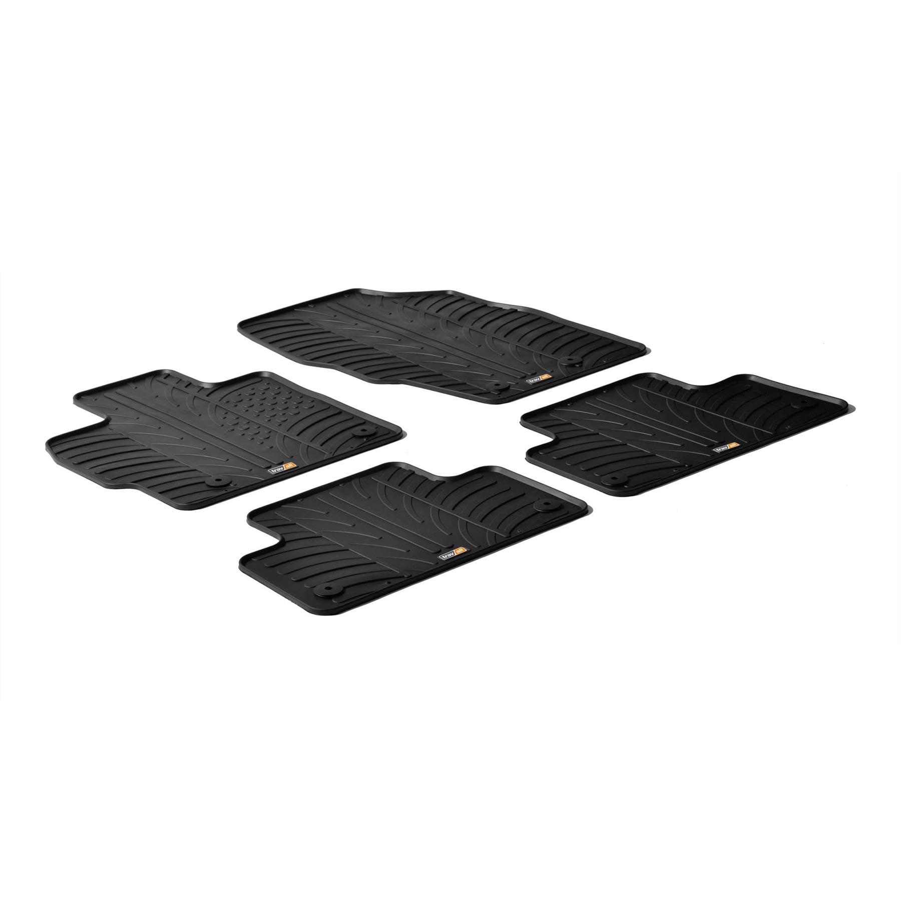 Travall Auto Gummimatten (4er Set) kompatibel mit Mazda Cx-7 (2006-2012) Petrol 4 Stücke - Strapazierfähige Robuste Premium Auto Fußmatten Schwarz Pflegeleichte Gummifußmatten von Travall