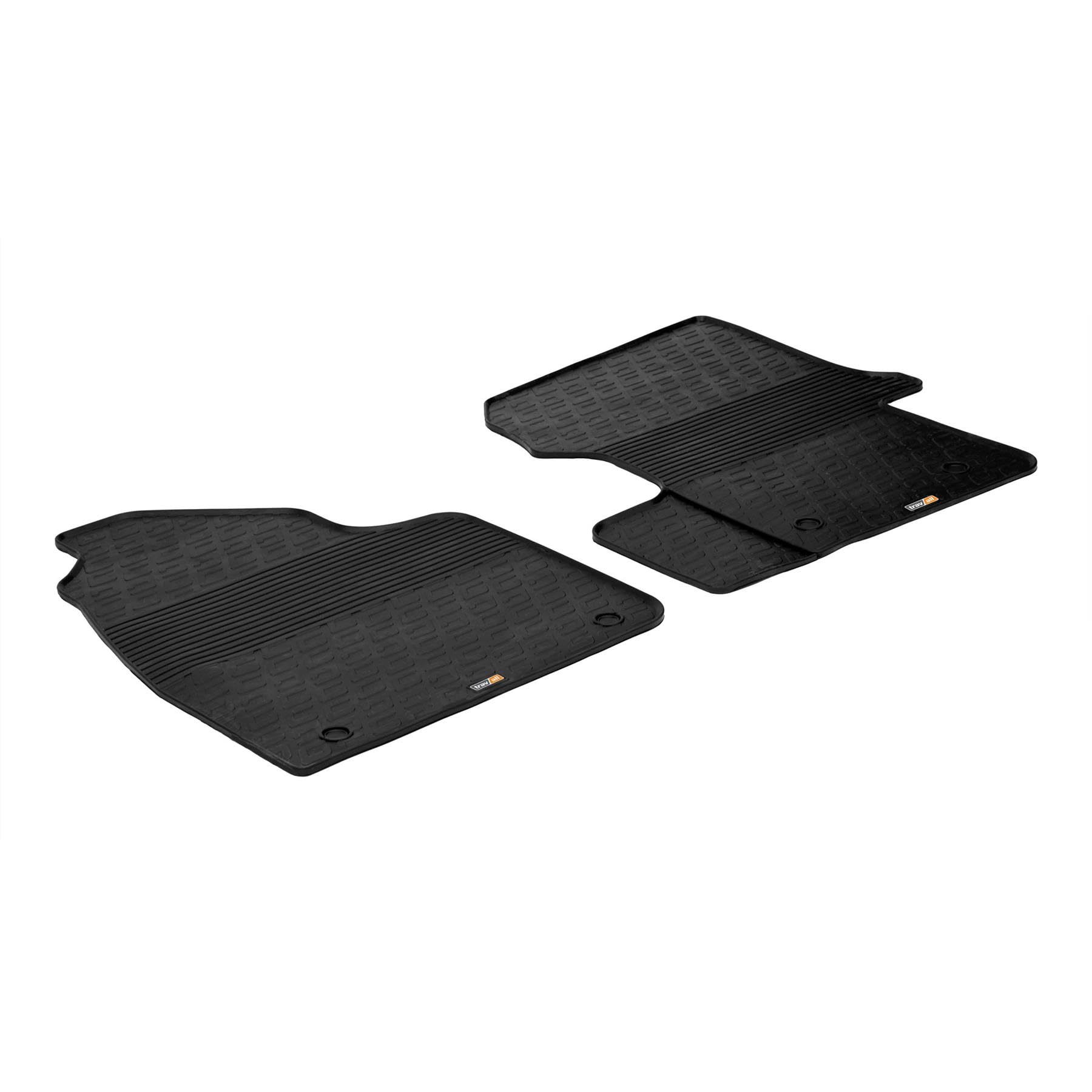 Travall Auto Gummimatten (4er Set) kompatibel mit Mb Sprinter/Vw Crafter (2006-2018) 2 Stücke - Strapazierfähige Robuste Premium Auto Fußmatten Schwarz Pflegeleichte Gummifußmatten von Travall