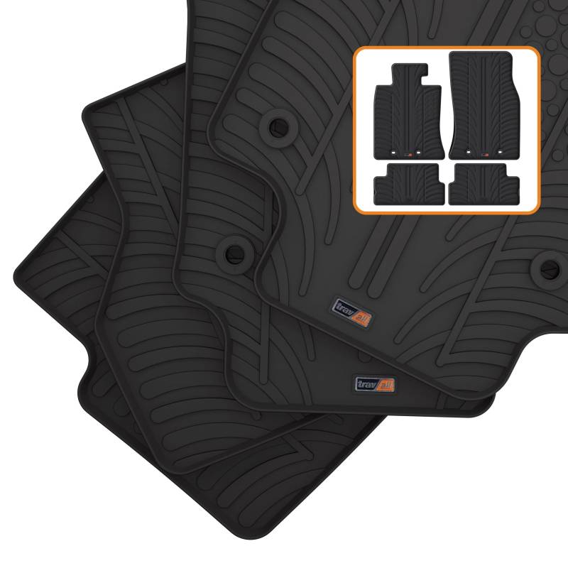Travall Auto Gummimatten (4er Set) kompatibel mit Mini 3-Türig (2006-2013) 4 Stücke - Strapazierfähige Robuste Premium Auto Fußmatten Schwarz Pflegeleichte Gummifußmatten von Travall